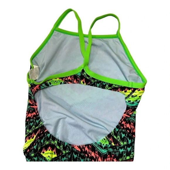 NIKE Women's Electric Green Poly Performance Tribal Swimsuit Size 8 - Picture 5 of 7